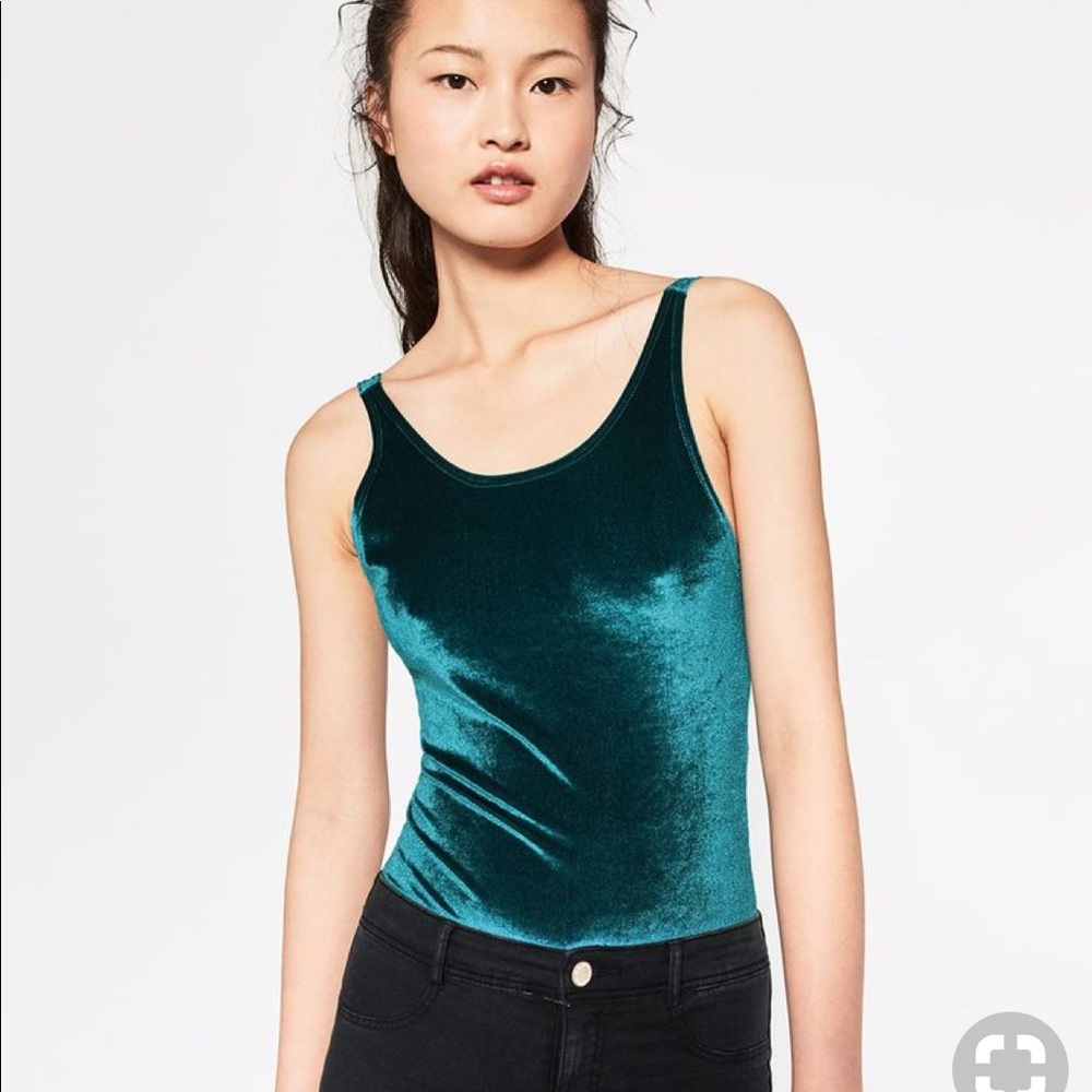 NEVER WORN Zara Velvet Bodysuit